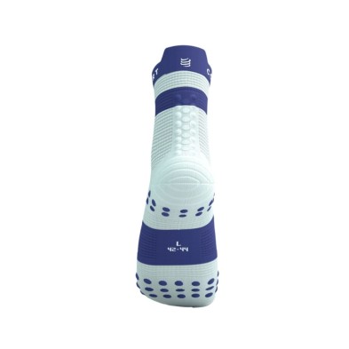 Calcetines Compressport Pro Racing V4.0 Run High Star White/ Orient Blue nueva puntera más ancha ofrece un ajuste más ergonómico