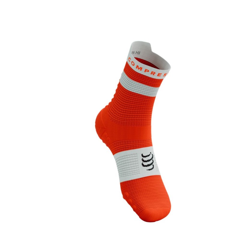 Calcetines Compressport Pro Racing V4.0 Run High Tigerlily/ White