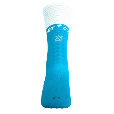 Calcetines compresión Compressport Mid Compression V2.0 Norse Blue White con soporte muscular