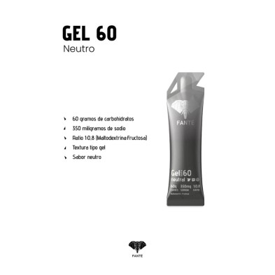 Gel energético Fanté Gel 60 Glut 5 Neutro características principales