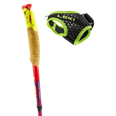 Bastones Leki Ultratrail FX. One (par) Bright Red/ Violet/ Neon Yellow corcho agarre