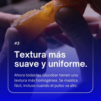 Barrita Nutrinovex Glucobar Grosella negra con sodio textura más suave y uniforme