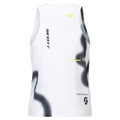 Camiseta sin mangas Scott RC Run hombre blanco negro técnica y ultraligera