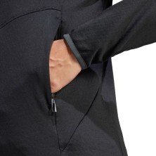 Chaqueta con capucha Adidas Terrex Xperior Climawarm Light Fleece mujer Black bolsillo con cremallera