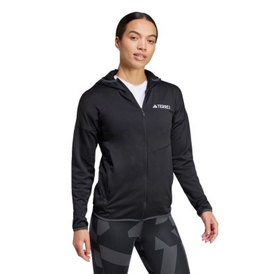 Chaqueta con capucha Adidas Terrex Xperior Climawarm Light Fleece mujer Negra