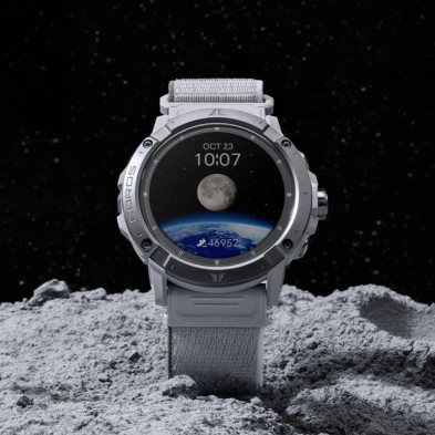 Reloj Deportivo GPS Coros Vertix 2S gris luna correa y esfera personalizada con correa de nailon