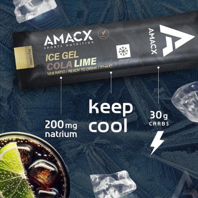 Gel energético Amacx Turbo Ice Gel Cola Lime baja la temperatura central de tu cuerpo