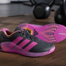 Zapatillas entrenamiento en gimnasio Adidas Dropset 4 Mujer negro rosa fucsia naranja ajuste perfecto