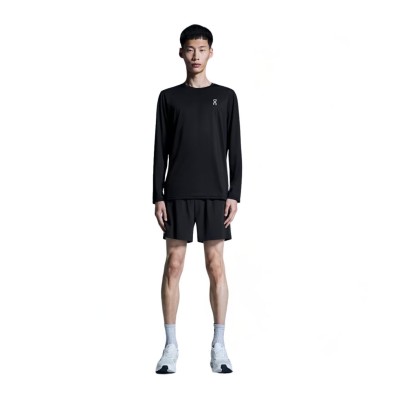 Pantalón corto On Running 5" Performance Shorts hombre negro transpirables y elásticos