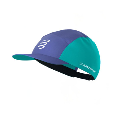 Gorra running Compressport 5 Panel Orient Blue Pool Blue