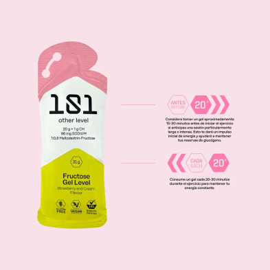 Gel energético Fructose fresa crema 31 grs cuando