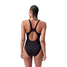 Bañador de natación Speedo Placement Muscleback Swimsuit Black Purple hombros libres y libertad de movimiento