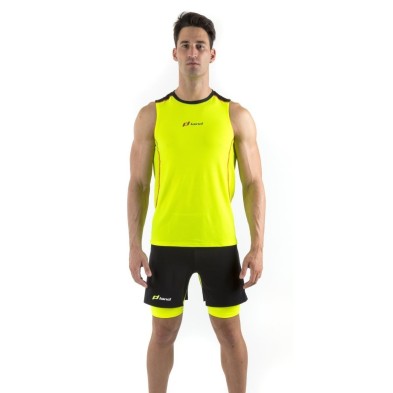 Pantalón Land Corto Técnico 2 en 1 Extreme negro/amarillo