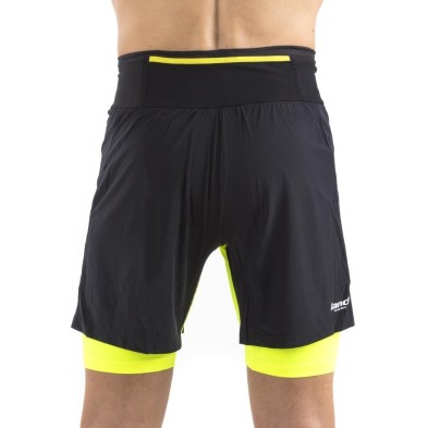 Pantalón Land Corto Técnico 2 en 1 Extreme negro/amarillo