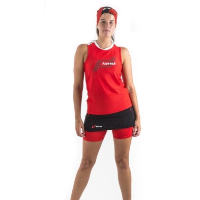 Camiseta S/Mangas Trail Mujer - Eternity (rojo-blanco)